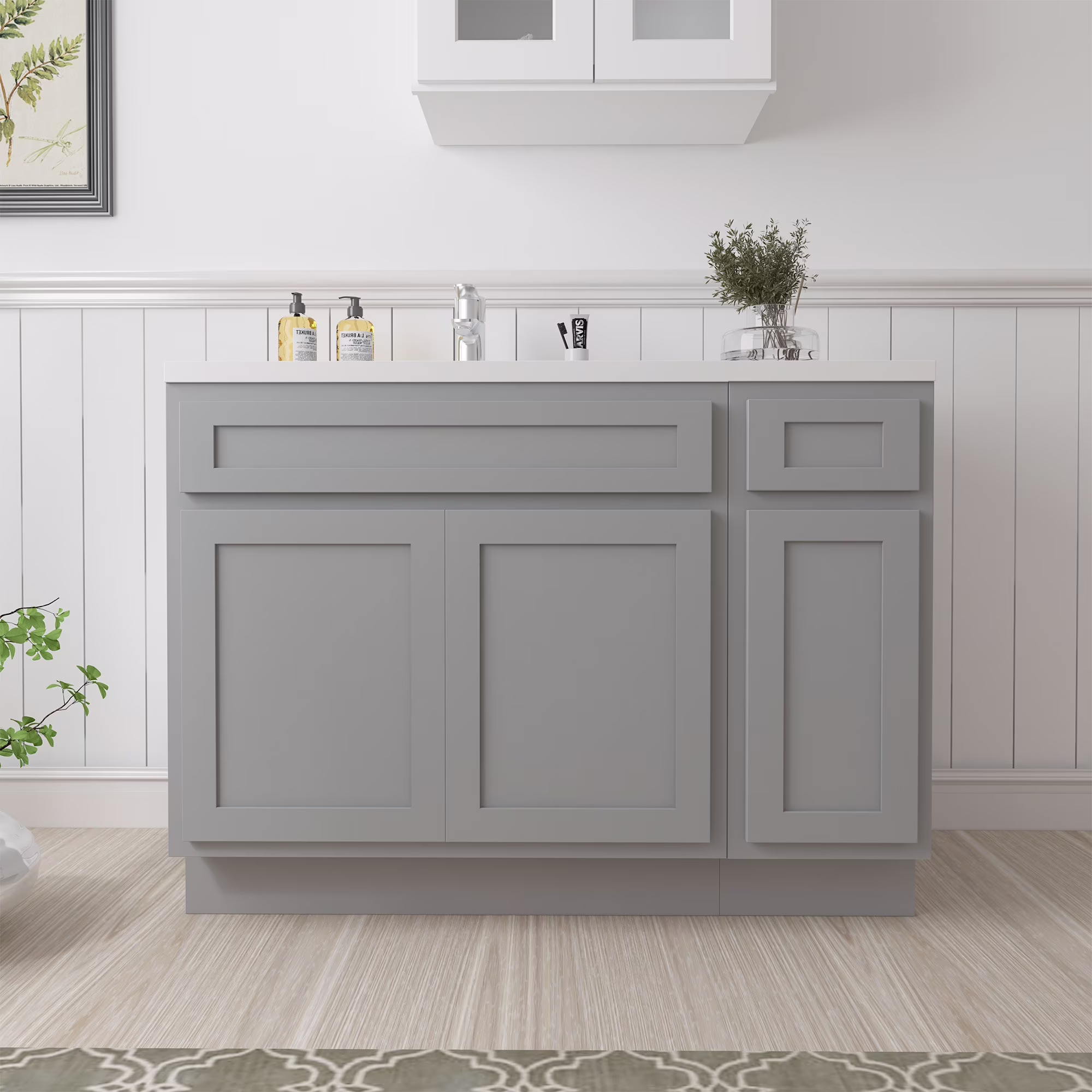 45 in. W x 21 in. D x 32.5 in. H Bath Vanity Cabinet without Top in Brown - image 6