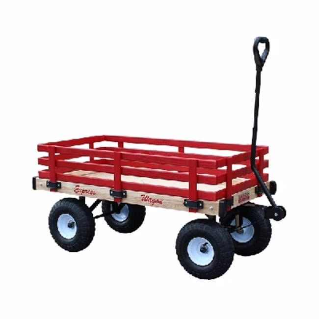 Millside Industries 16 in. x 34 in. Classic All Wood Express Wagon with 4 in. x 10 in. Tire - image 1