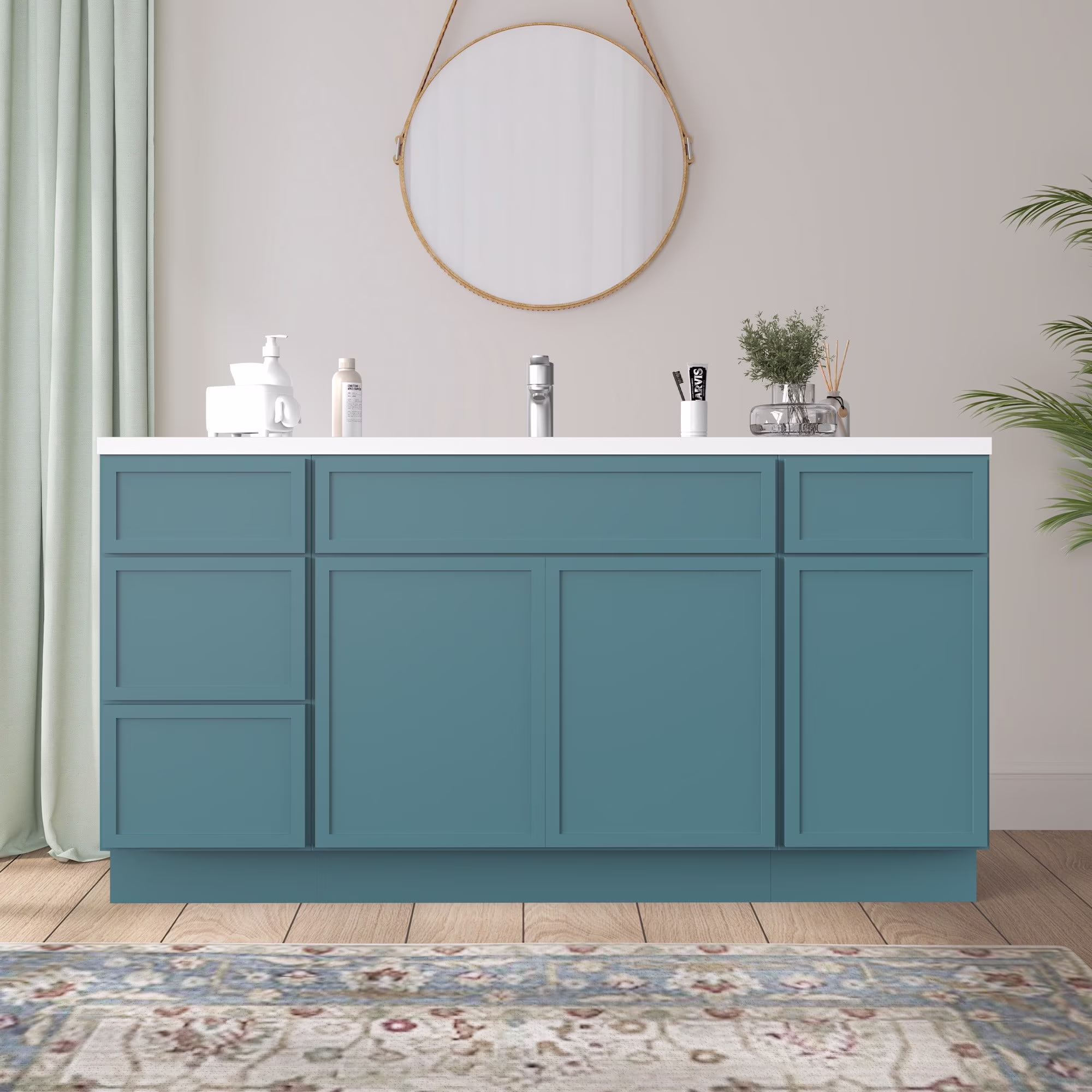 60 in. W x 21 in. D x 32.5 in. H Freestanding Bathroom Vanity Cabinet without Top in Smoky Gray - image 7