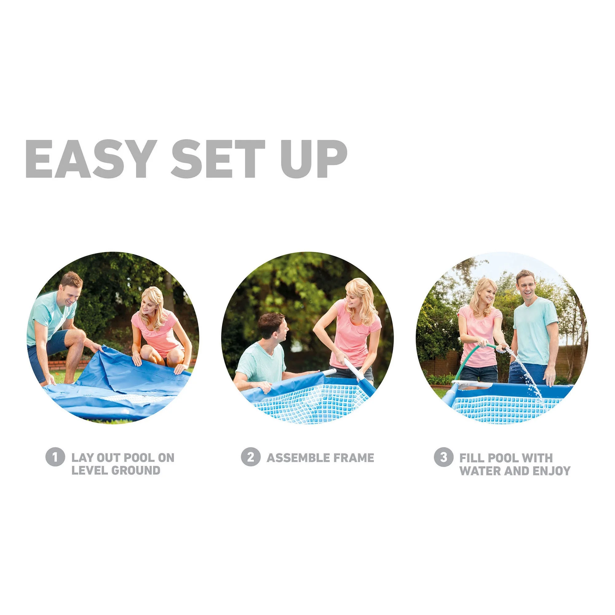 Open Box Intex 14.75ft x 7.3ft x 33In Rectangular Frame Above Ground Pool - image 4