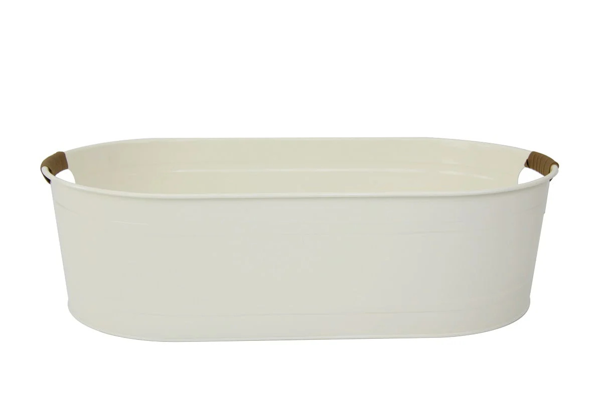 Better Homes & Gardens- White Medium Oval Galvanized Tub, 20.27 in L x 11.22 in W x 5.7 in H - image 3