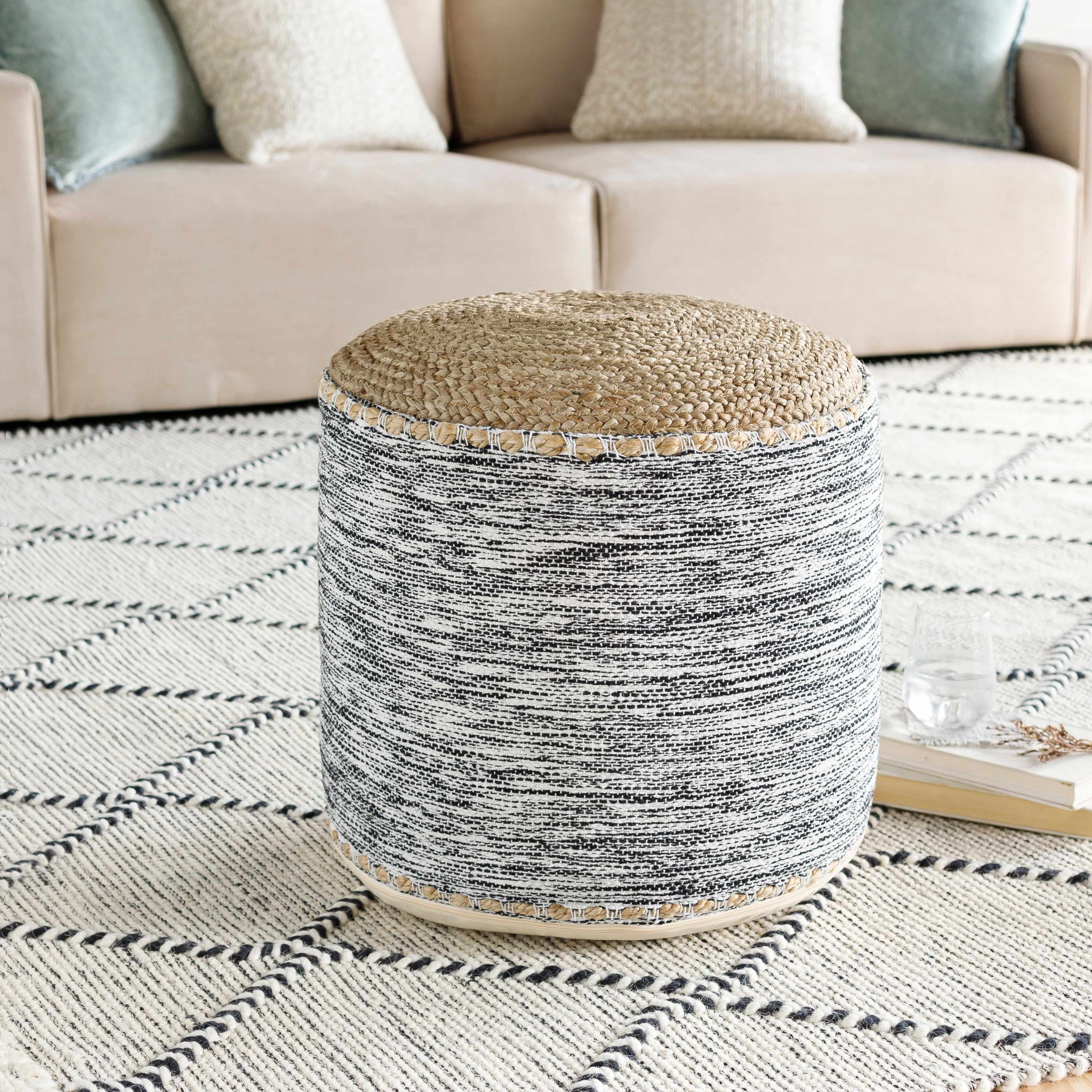 Hauteloom Lavenham 18" x 18" x 16" Pouf - image 2