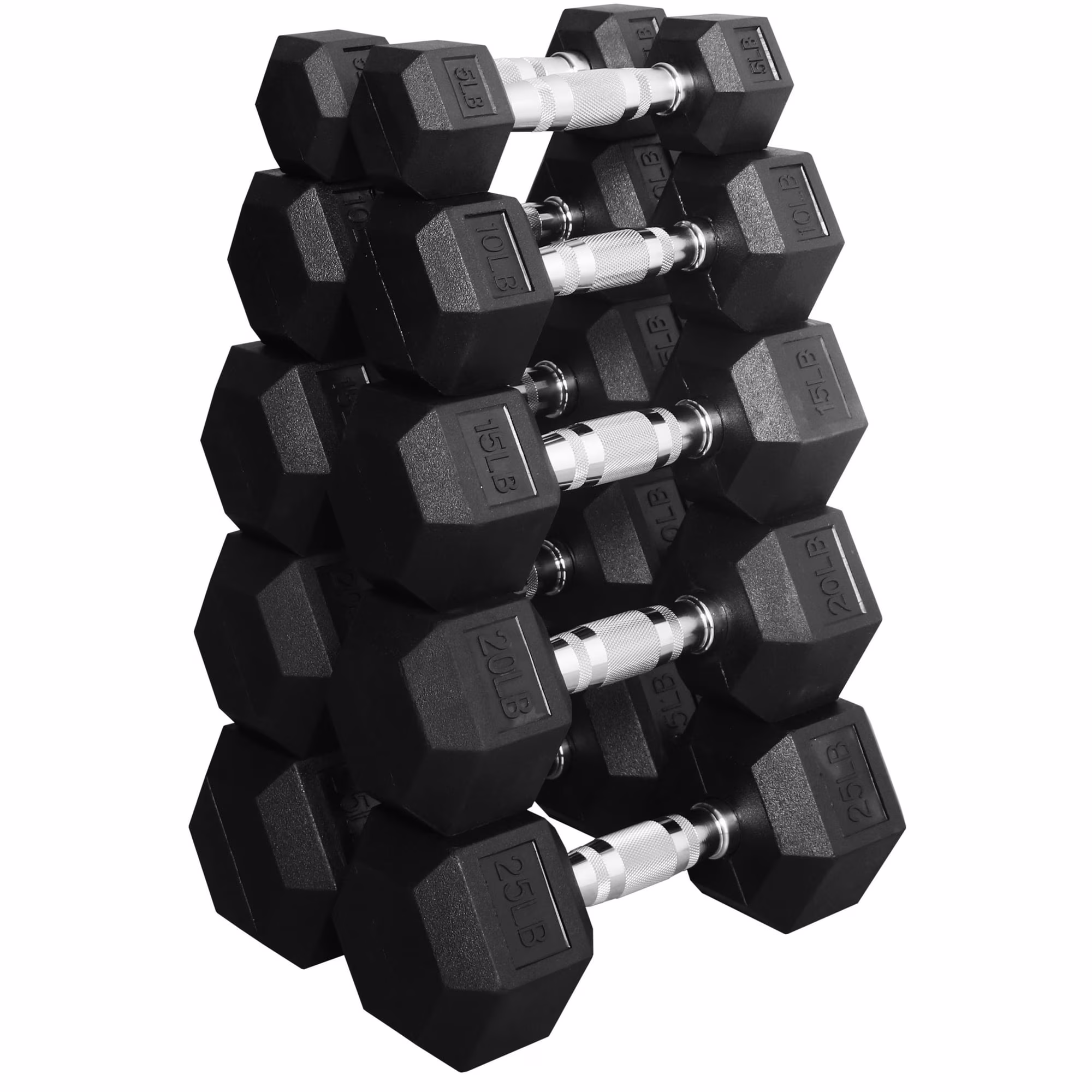 BalanceFrom Non Slip Grip Rubber Hex Dumbbell Set, 5.00 x 12.00 x 5.00 in - image 3