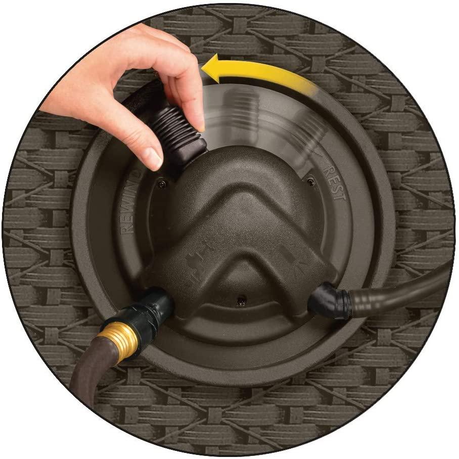 Wicker Garden Hose Reel Lightweight Portable Hands Free Water Powered Retractable Hose Reel - product image 5