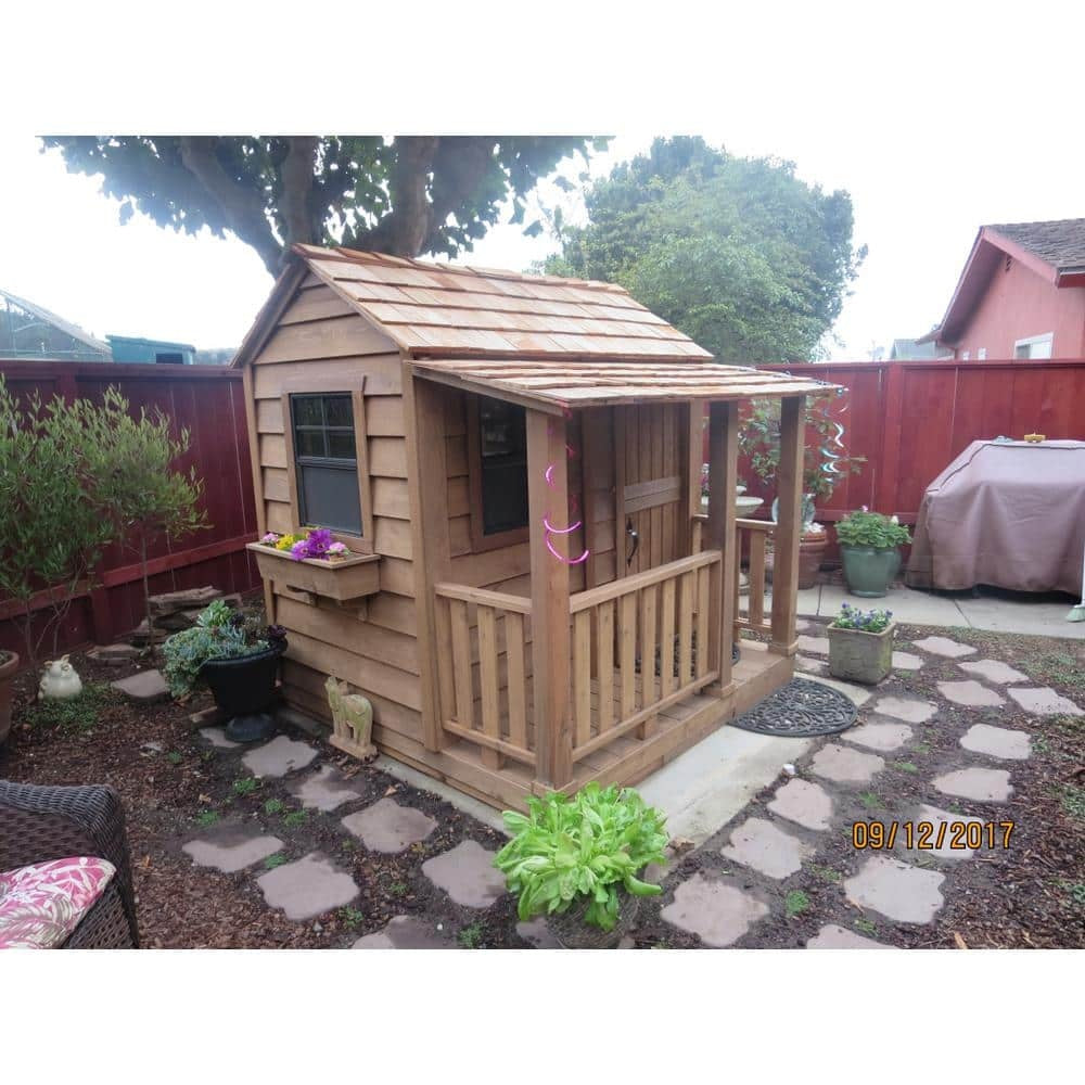 Little Squirt 6x6 ft Cedar Wooden Playhouse for Kids, Outdoor Backyard Playhouse with Dutch Door, Screened Windows & Floor Included - product image 5