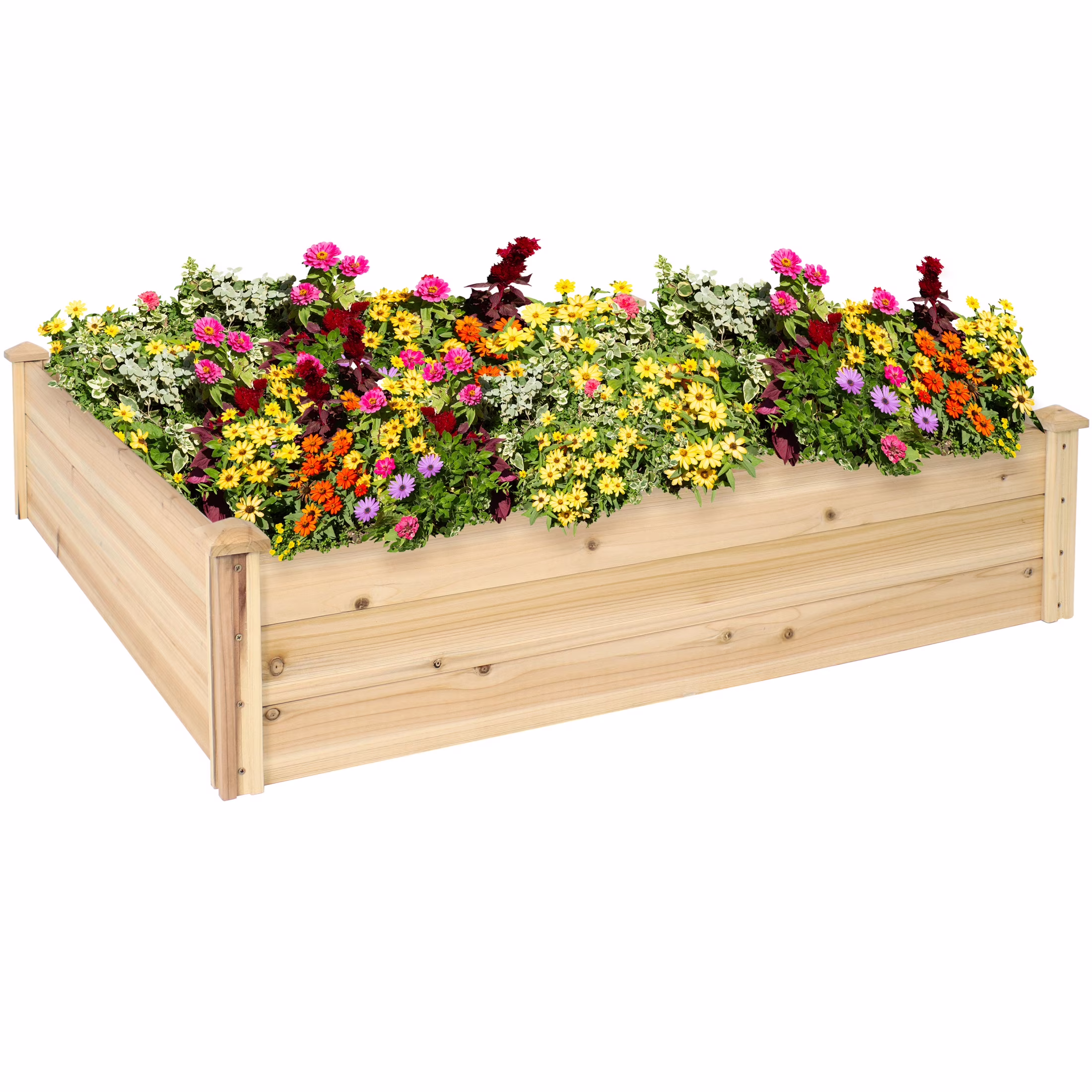 Sunnydaze 24" x 48.25" x 12.25" Rectangular Natural Wooden Outdoor Raised Garden Bed - image 3