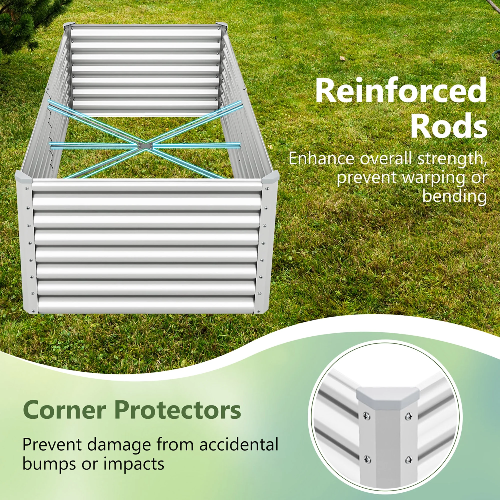 Gymax Raised Garden Bed Large Metal Planter Box Kit for Vegetable Herb 6' x 3' x 2' - image 7