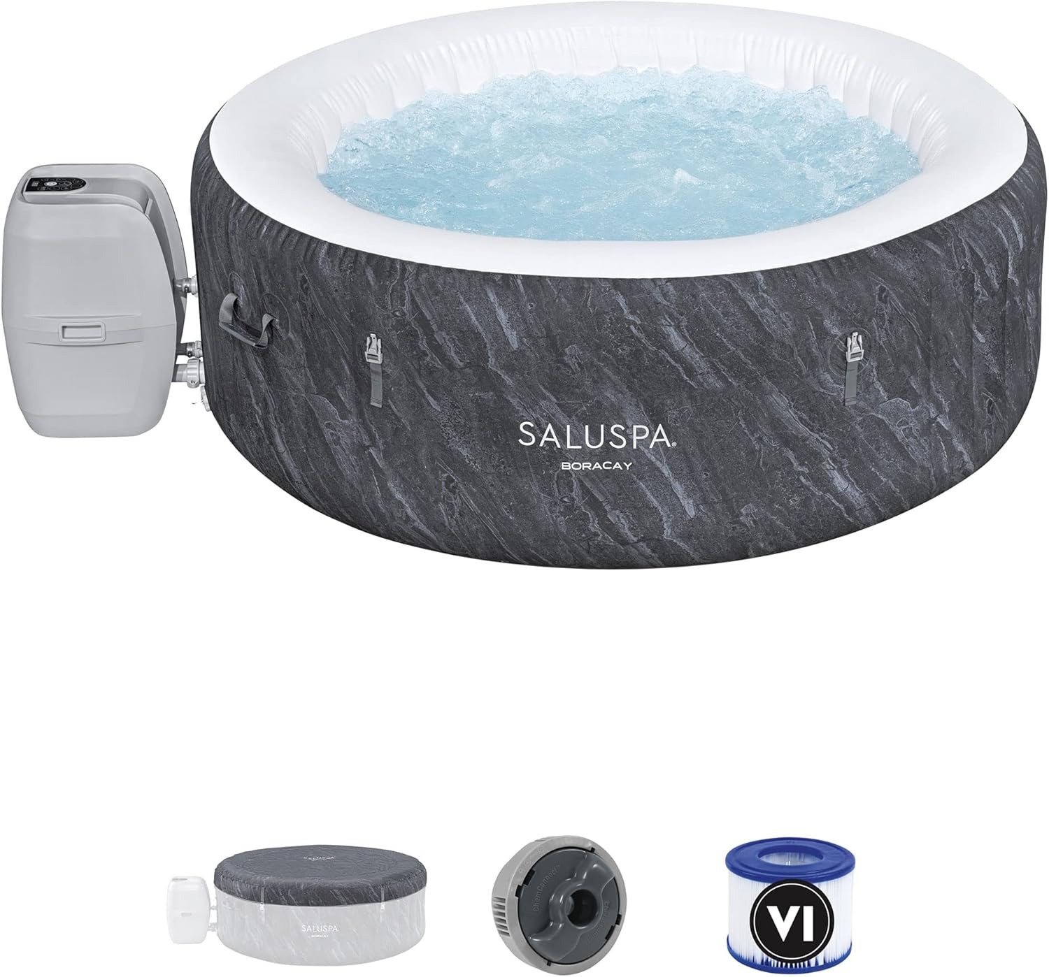 2-4 Person Inflatable Hot Tub Spa - Portable Outdoor Jacuzzi with 120 AirJets and EnergySense Cover - product image 1