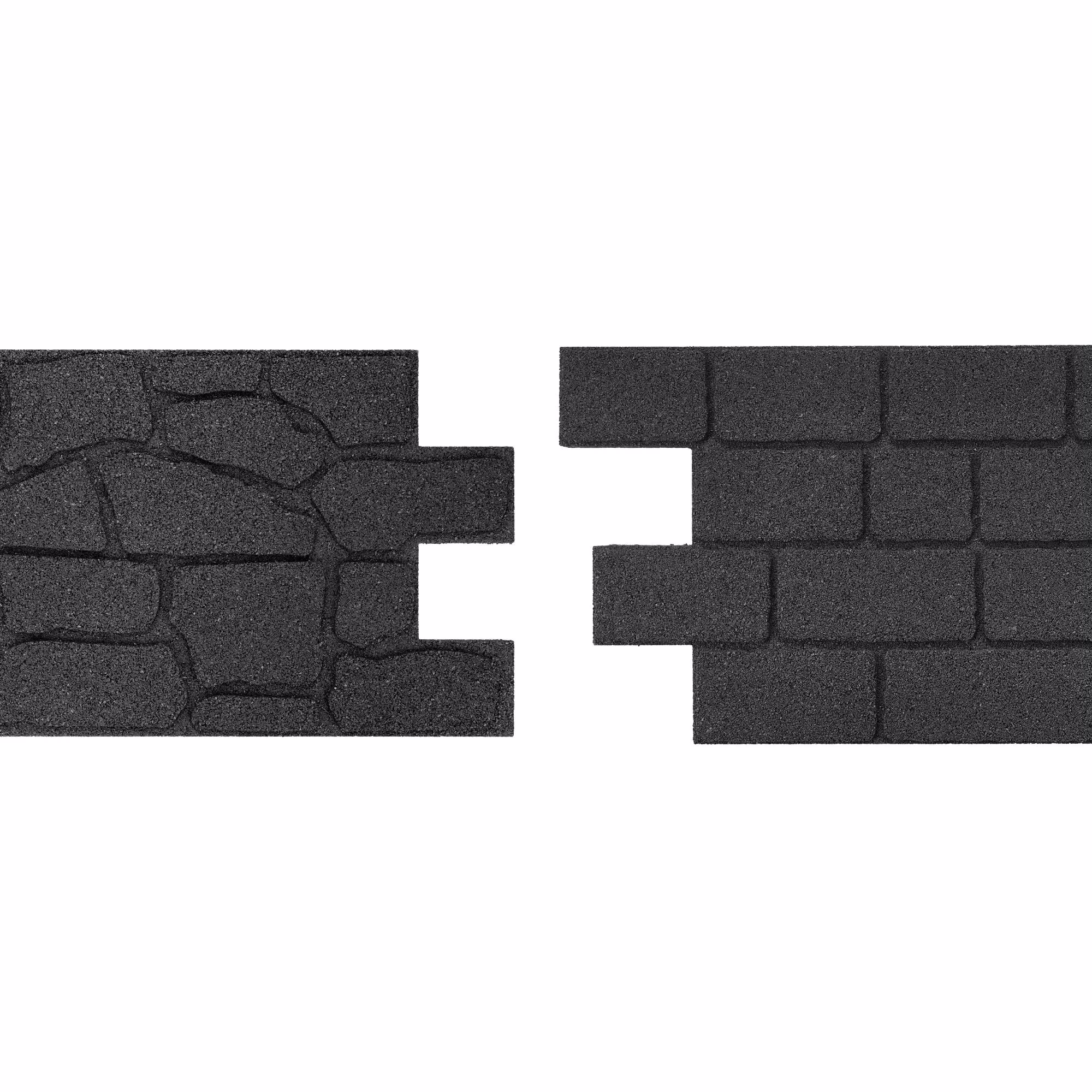 GroundSmart 24" x 12" x 5/8" Black Interlocking Dual-Sided Rubber Paver, 9 Pack - image 1