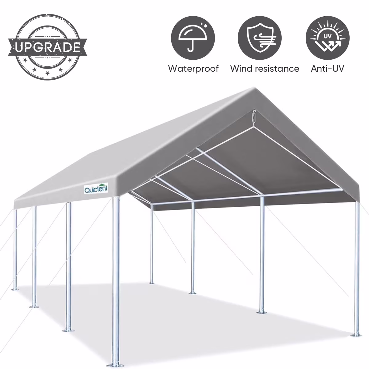 Quictent 10?x 20?x 8.7?Silver Gray Carport - image 1