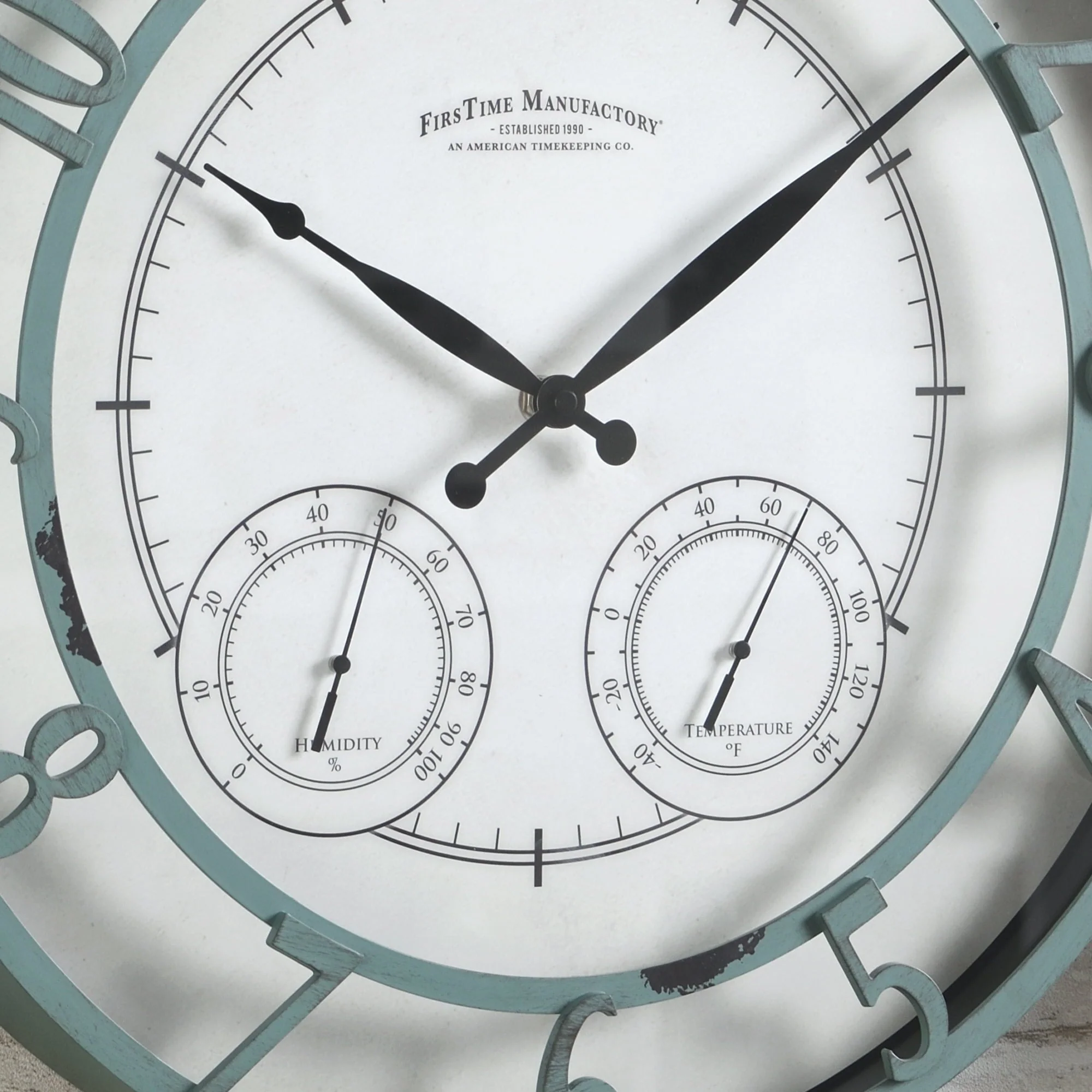 FirsTime & Co. Teal Laguna Outdoor Wall Clock, Farmhouse, Analog, 18 x 2 x 18 in - image 4