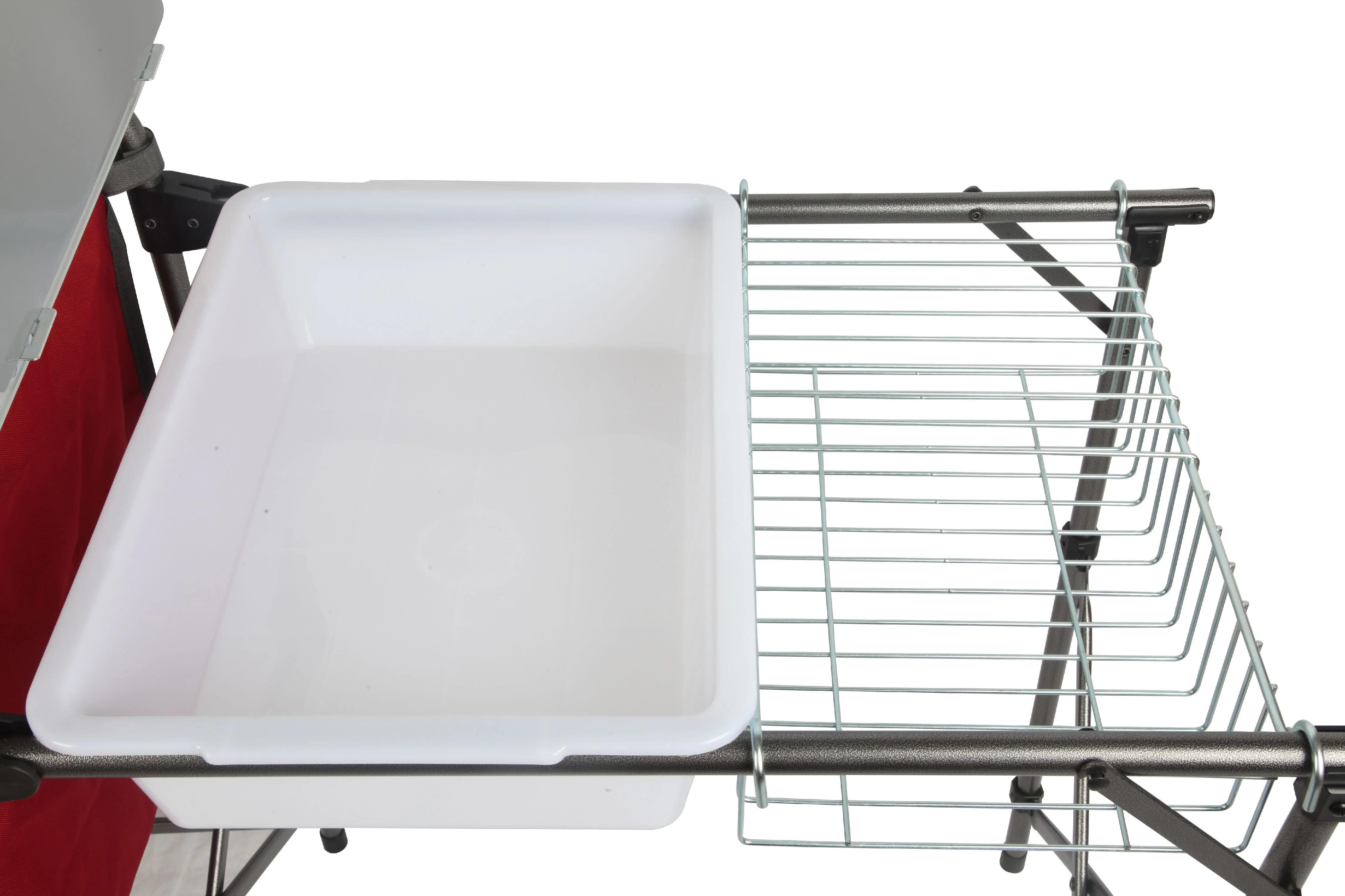 Trail Deluxe Camping Kitchen with Storage, Silver and Red, 31 Height" x 13 width" x 8.25 length" - image 5