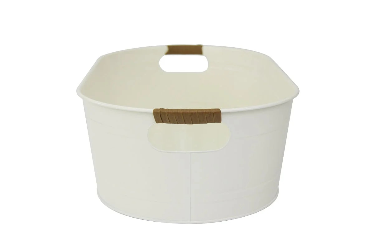 Better Homes & Gardens- White Medium Oval Galvanized Tub, 20.27 in L x 11.22 in W x 5.7 in H - image 2