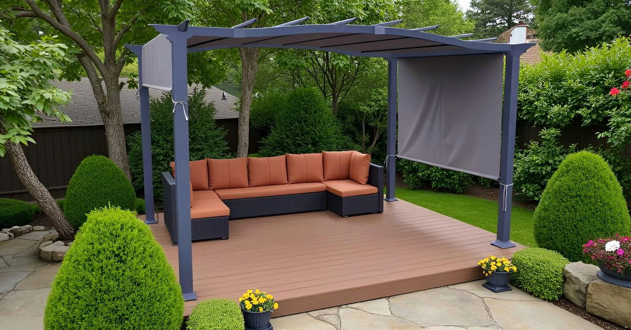 APEX GARDEN Replacement Pergola Canopy Top for 8' x 10' Pergola (Size: 194" x 88") - image 5