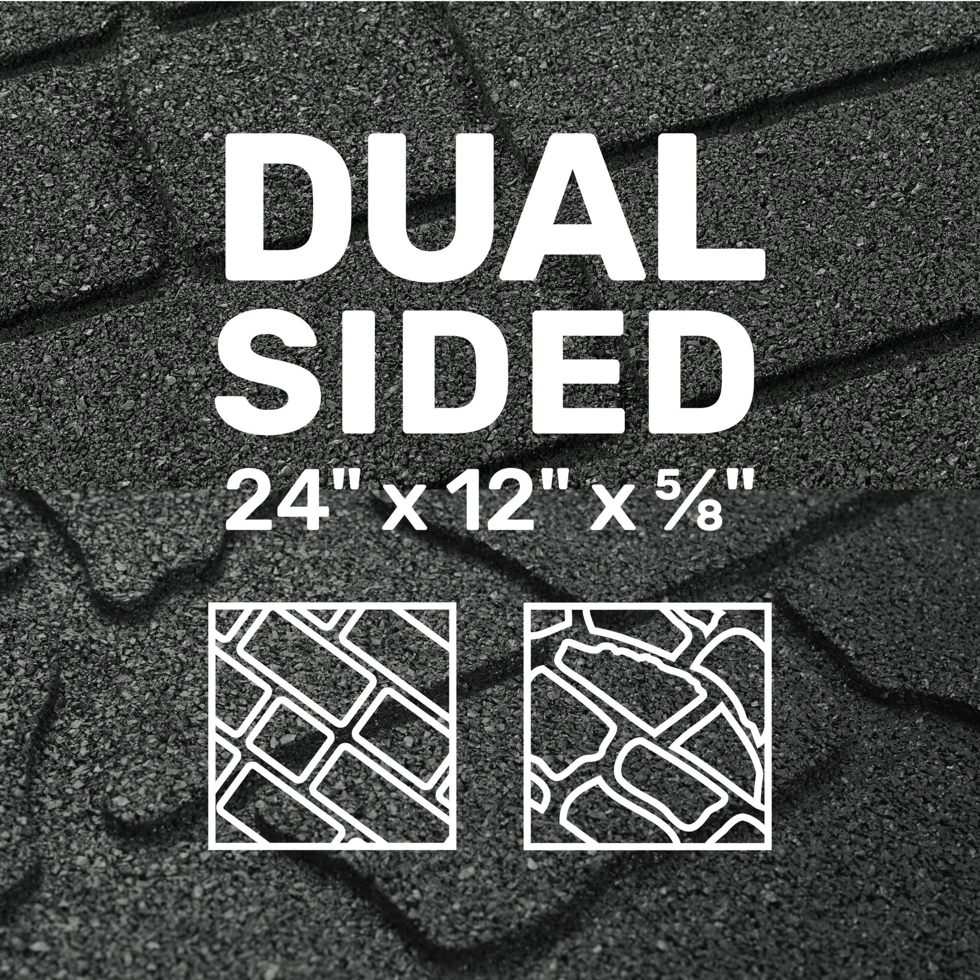 GroundSmart 24" x 12" x 5/8" Black Interlocking Dual-Sided Rubber Paver, 9 Pack - image 5
