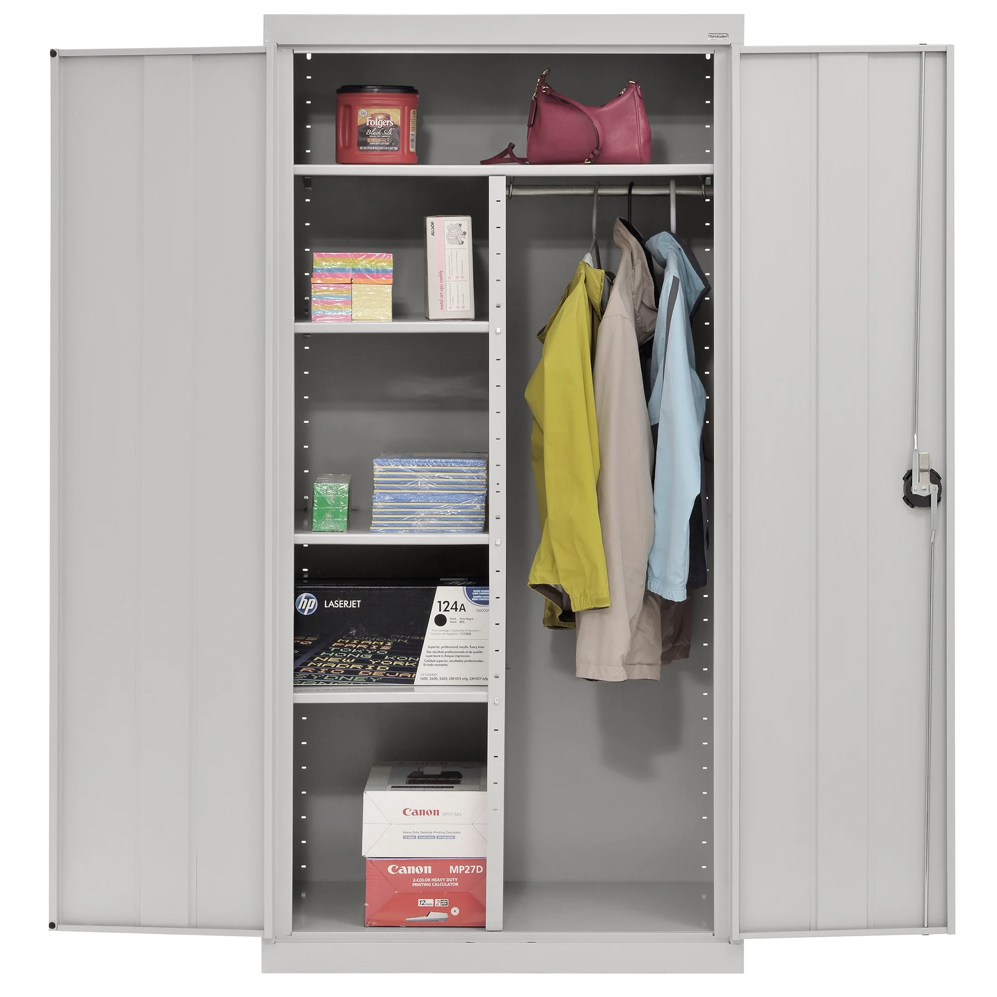 Elite Series Adjustable-Shelf Steel Combination Cabinet, 36"W x 24"D x 72"H, Dove Gray - image 7