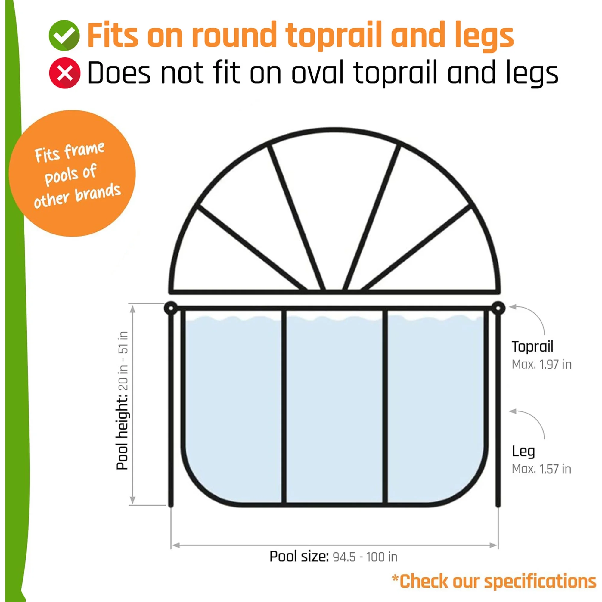 EXIT Toys UV Resistant Pool Covers, PVC Transparent, 104" x 104" x 55" - image 8