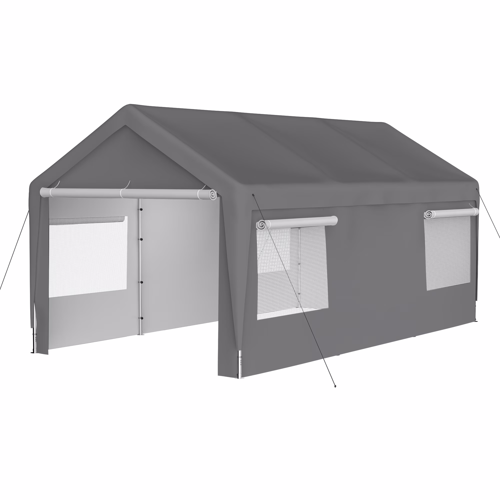 Seizeen 122.40 x 233.40 x 109.00 inches Gray Carport - image 1