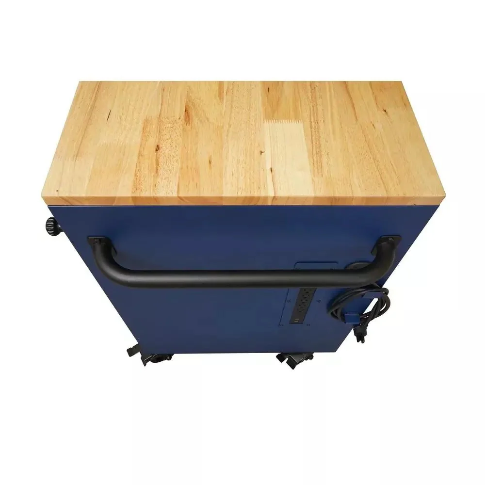 52-Inch 9-Drawer Mobile Workbench with Adjustable Height Wood Top, Heavy Duty Rolling Tool Cabinet - product image 7