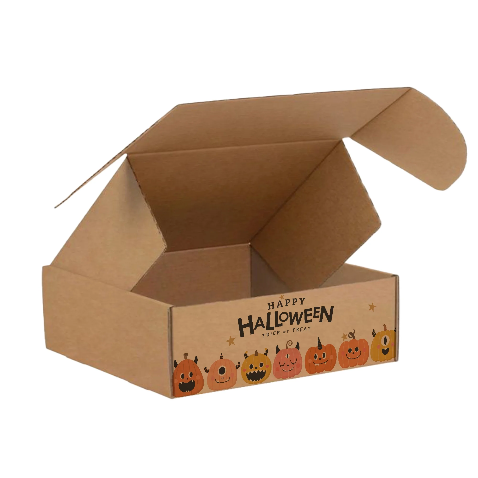 Ucanpack Pumpkin Halloween Mailer Box Festive Kraft Print Gift Boxes, 6 x 6 x 2" - 50 Pcs - image 2