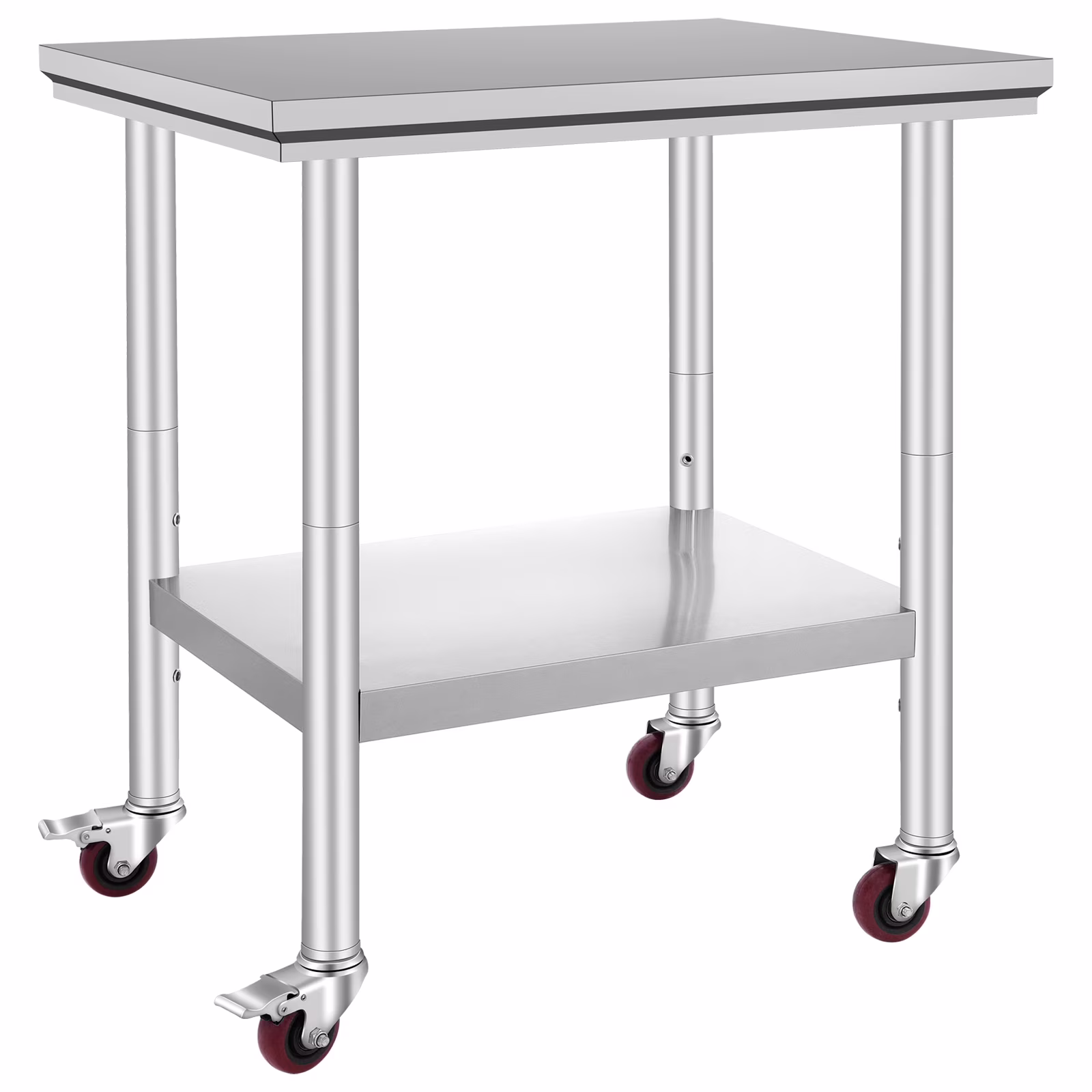 KFFKFF Stainless Steel Work Table with Wheels 24 x 30 Prep Table with casters Heavy Duty Work Table for Commercial Kitchen Restaurant Business (24 x - image 1