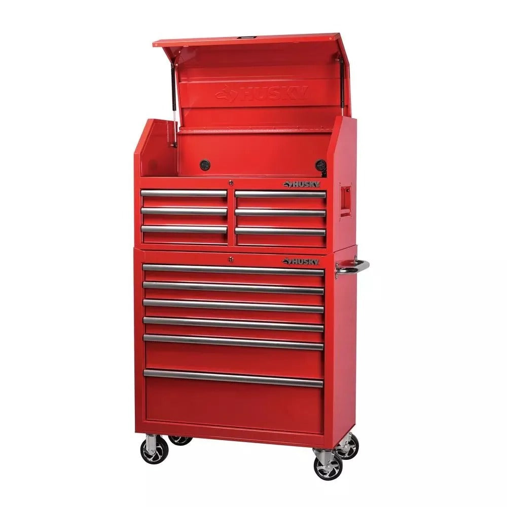 36 Inch 12 Drawer Tool Chest and Cabinet Combo - Rolling Steel Tool Storage Cabinet with Power Strip - product image 1