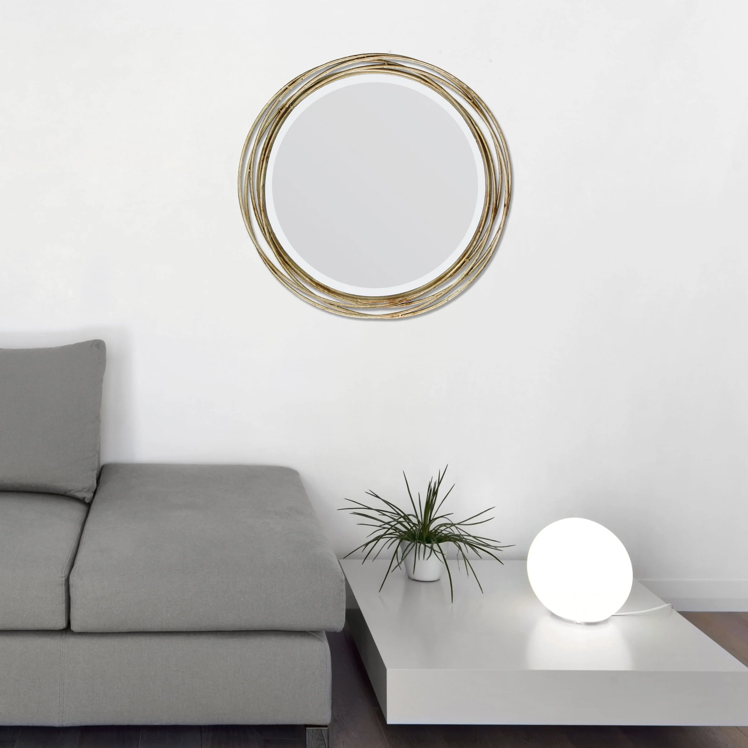 Better Homes & Gardens Round Metal Decorative Wall Mirror, 17.13 x 17.13 x 3.15 inches - image 2