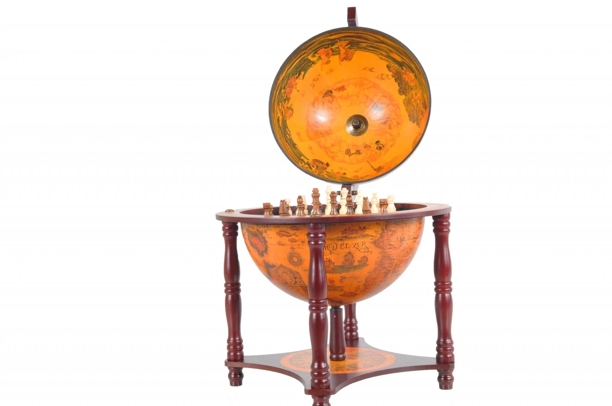 16.5" x 16.5" x 22" Red Globe with Chess Holder - image 5