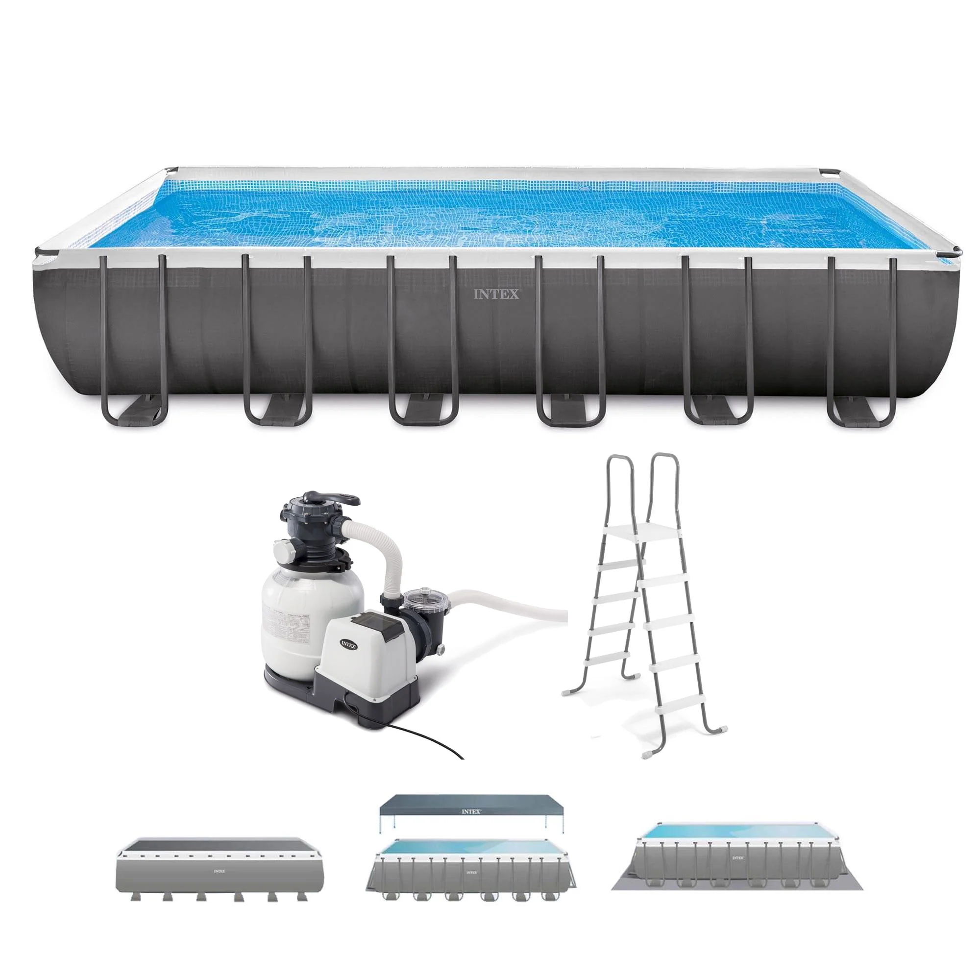 Intex 24 x 12 x 4.3 Ft Ultra XTR Outdoor Pool, 2 Pack of Floats, and Cooler - image 2