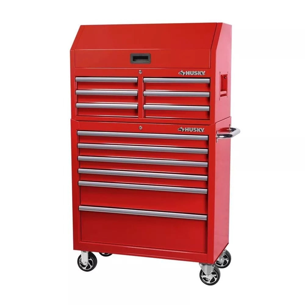 36 Inch 12 Drawer Tool Chest and Cabinet Combo - Rolling Steel Tool Storage Cabinet with Power Strip - product image 2