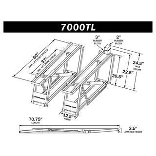 7000TL Portable Vehicle Lift System for Trucks & SUVs, 7,000 lb Capacity Hydraulic Car Lift with Safety Locks & Lift Blocks - product image 2