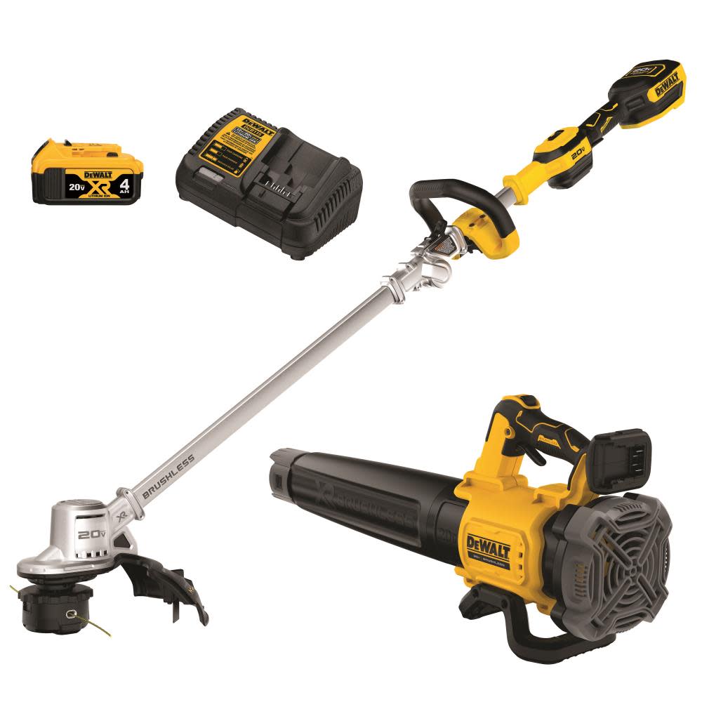 Brushless 14-Inch Cordless String Trimmer & Blower Combo Kit - Folding Trimmer with Battery and Charger - product image 1