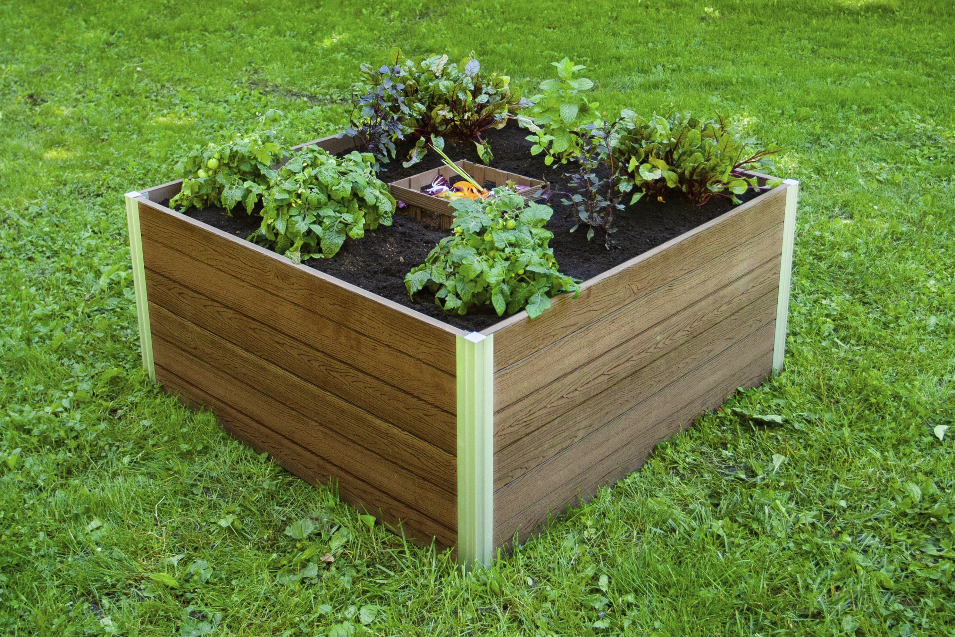 Vita Urbana 4'L x 4'W x 22"H Vinyl Keyhole Composting Garden, Espresso Brown, VT17501 - image 1