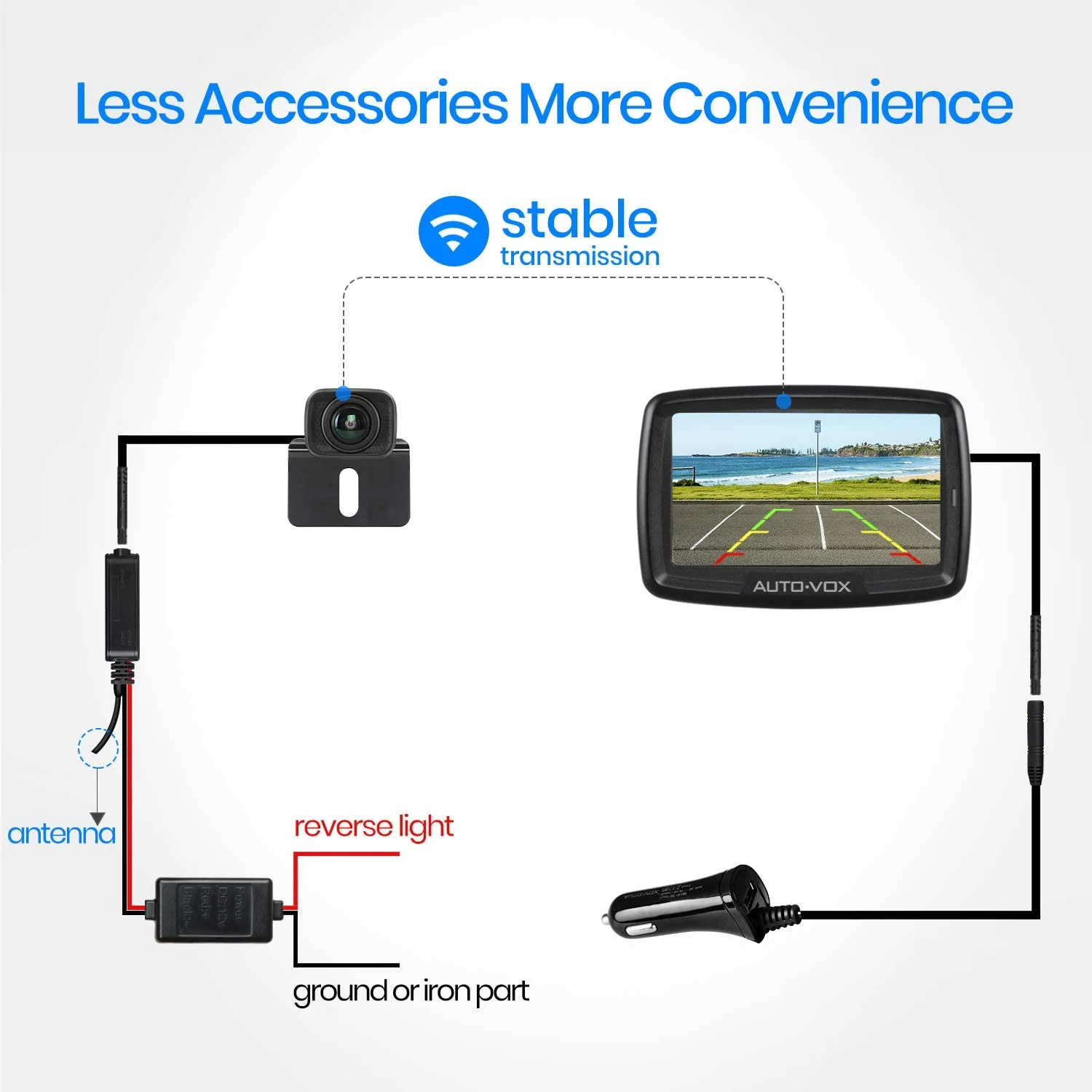 Auto-Vox Wireless Backup Digital Wireless Reverse Camera for Trailer, Black, 4.50 x 0.50 x 3.40 in - image 5