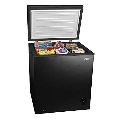 5 Cu. Ft. Compact Chest Freezer - Black with Storage Basket - product image 1