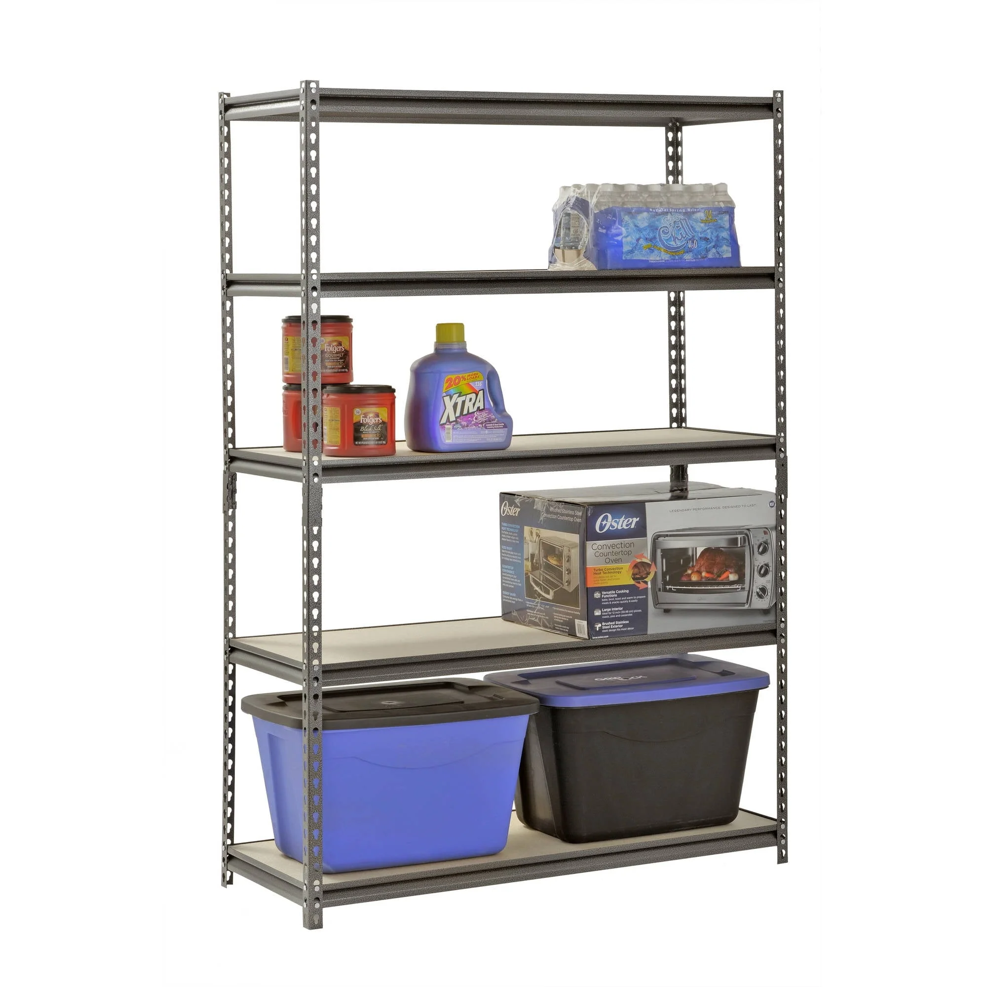 Muscle Rack 48"W x 18"D x 72"H 5-Shelf Steel Freestanding Shelves, Silver - image 7