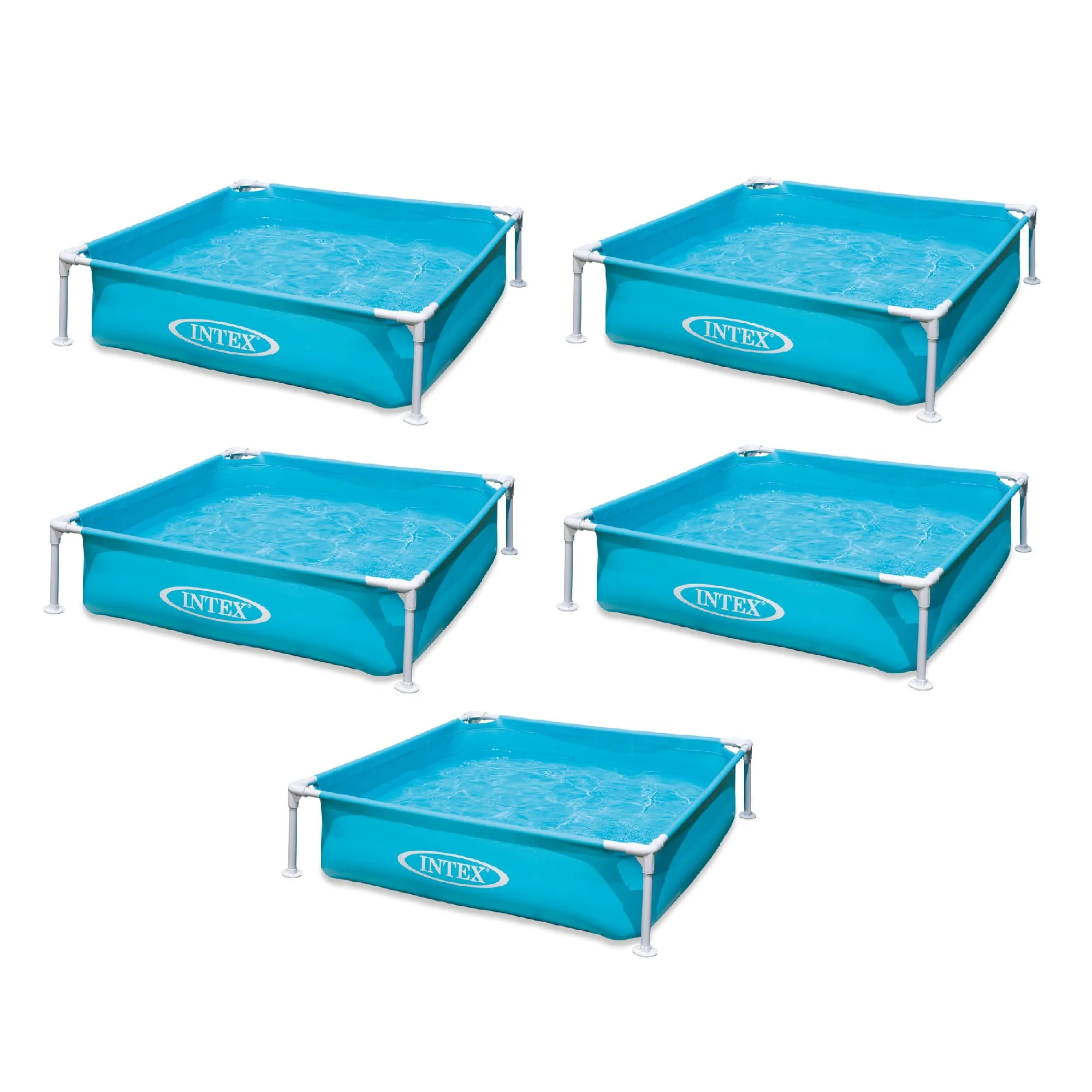 Intex Mini Frame Kiddie 4ft x 4ft x 12in Beginner Frame Swimming Pool (5 Pack) - image 1