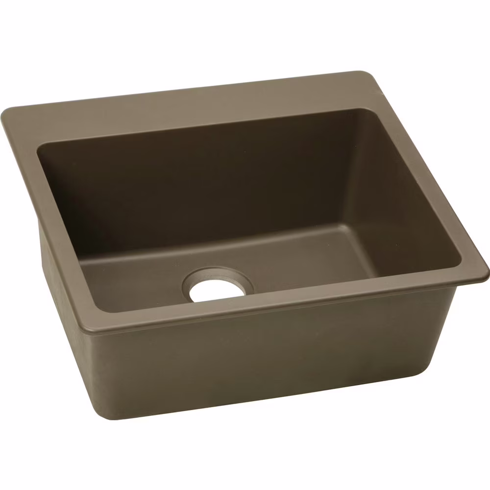Elkay Quartz Classic 25" x 22" x 9-1/2", Single Bowl Drop-in Sink, Greystone - image 4