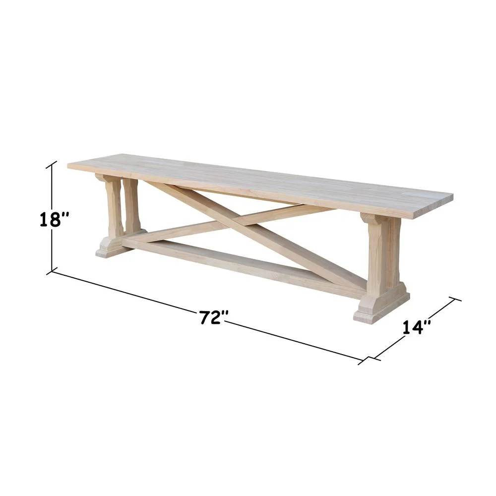Double X-Back Bench With Arms and Shelf - image 7