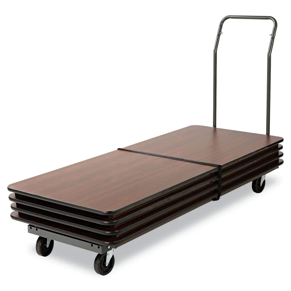 Alera ALEFTCART 20.86 in. x 50.78 in. to 72.04 in. x 43.3 in. 600 lbs. Capacity Metal Chair/Table Cart - Black - image 8