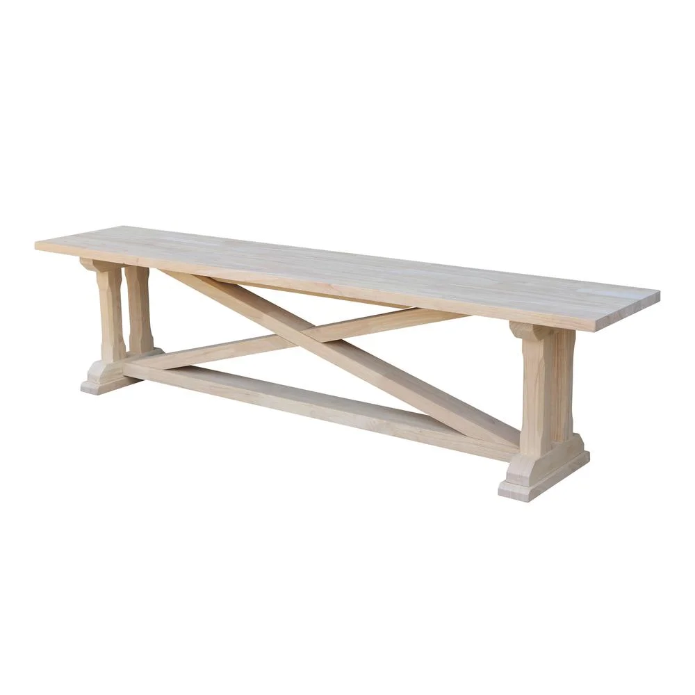 Double X-Back Bench With Arms and Shelf - image 2