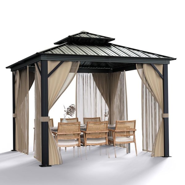 3 Person Aluminum Garden Gazebo - Waterproof Outdoor Canopy with UV Protection - product image 1