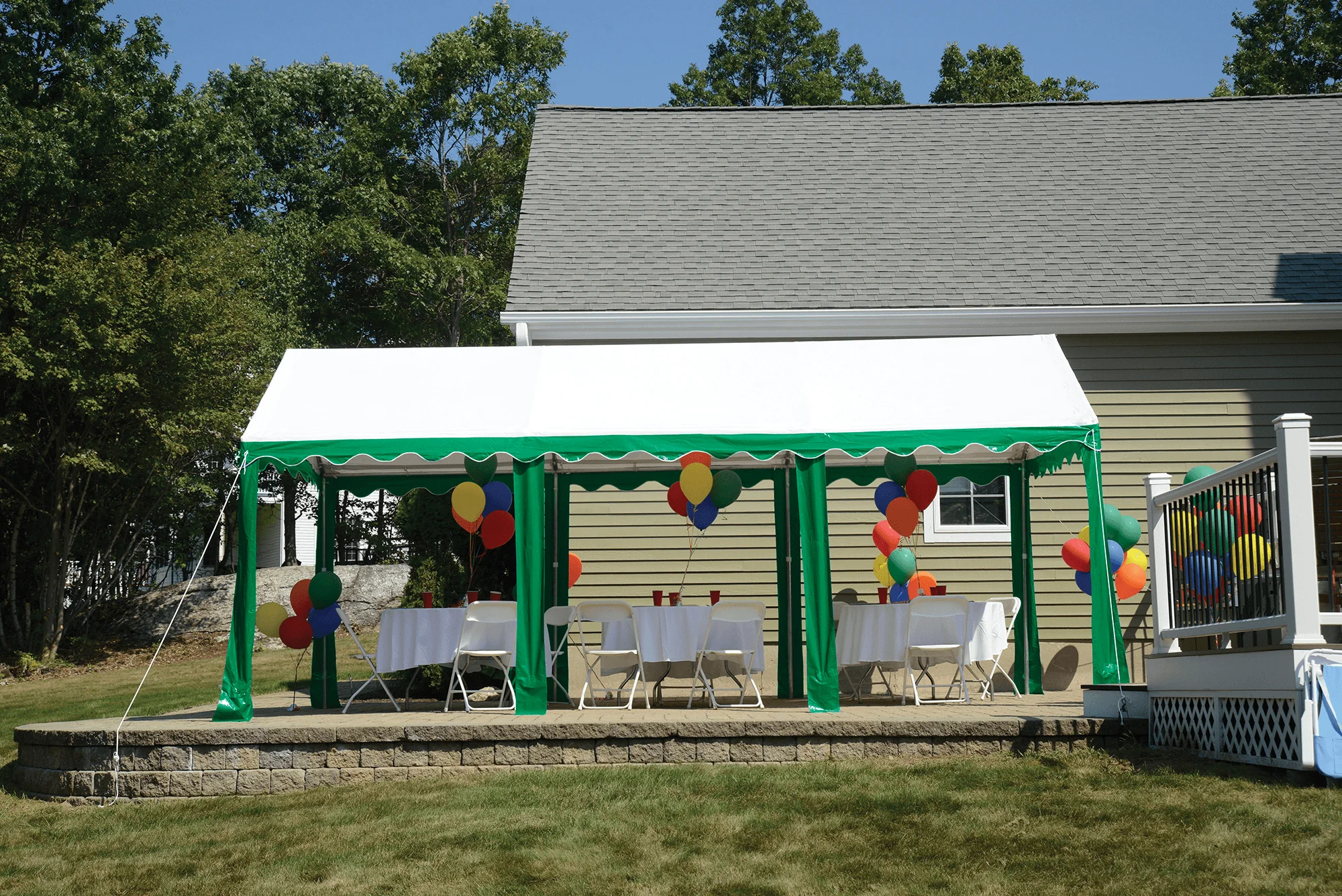 Party Tent, 10' x 20'/3m x 6m, Green/White - image 2