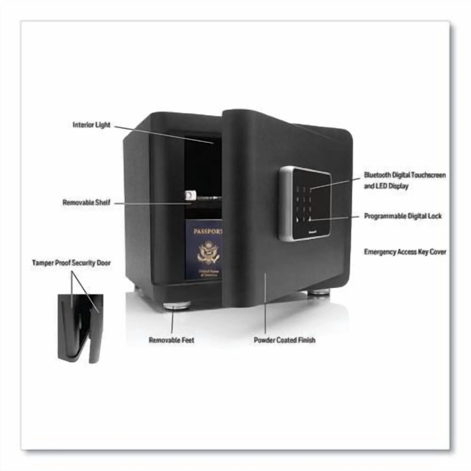 Honeywell Bluetooth Smart Safe with Touch Screen, 15 x 11.8 x 11.8, 0.97 cu ft, Black - image 2