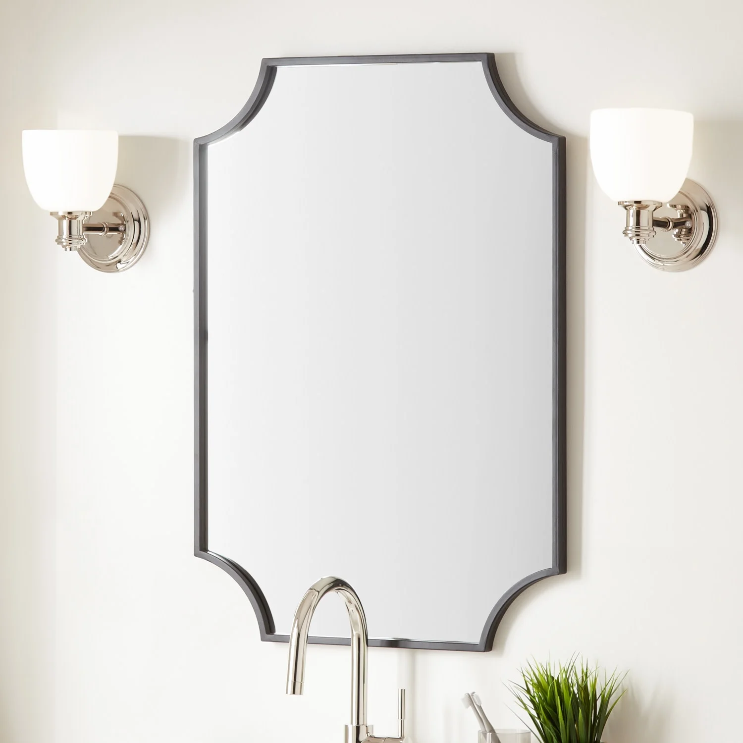 34" x 24.25" x 1" Wall Bathroom Vanity Mirror -IRON, MIRROR & ACRYLIC BACK- Gold Leaf -GL - image 5