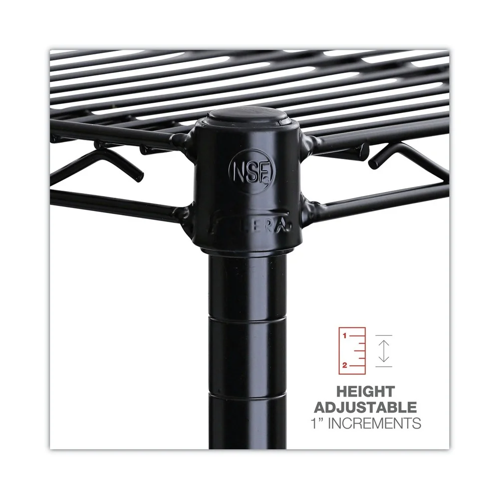 Alera Commercial Wire Shelving Six-Shelf 48w X 18d X 72h Black (ALESW664818BL) - image 7
