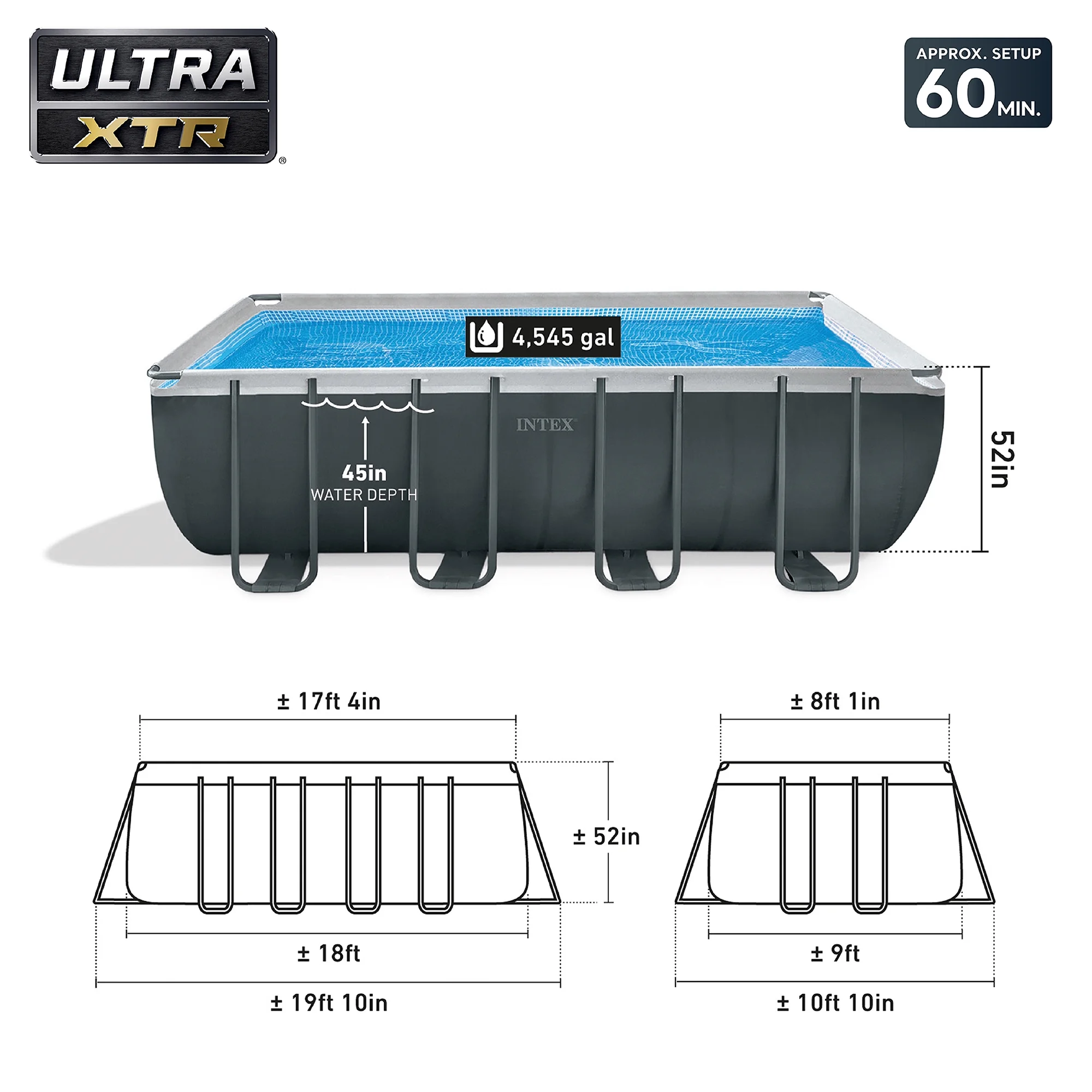 INTEX 18ft x 9ft x 52in Ultra XTR Above Ground Pool and Solar Pool Cover - image 3