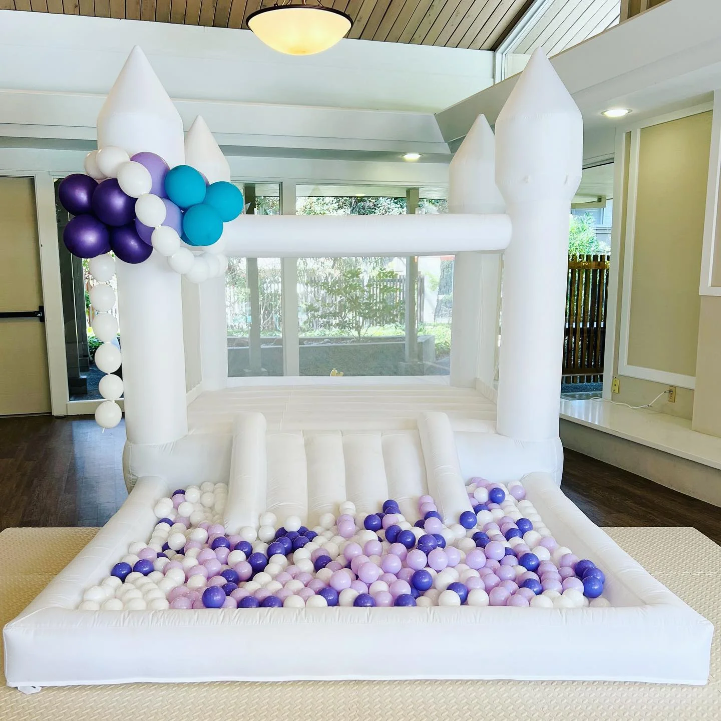 Connsann White Bounce House Oxford with Air Blower & Ball Pit for Kids Birthday Party, 13' x 8' x 8' - image 6