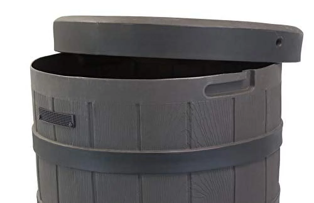 50 Gallon Rain Barrel - Decorative Stone Texture Rainwater Collection Barrel with Brass Spigots - product image 3
