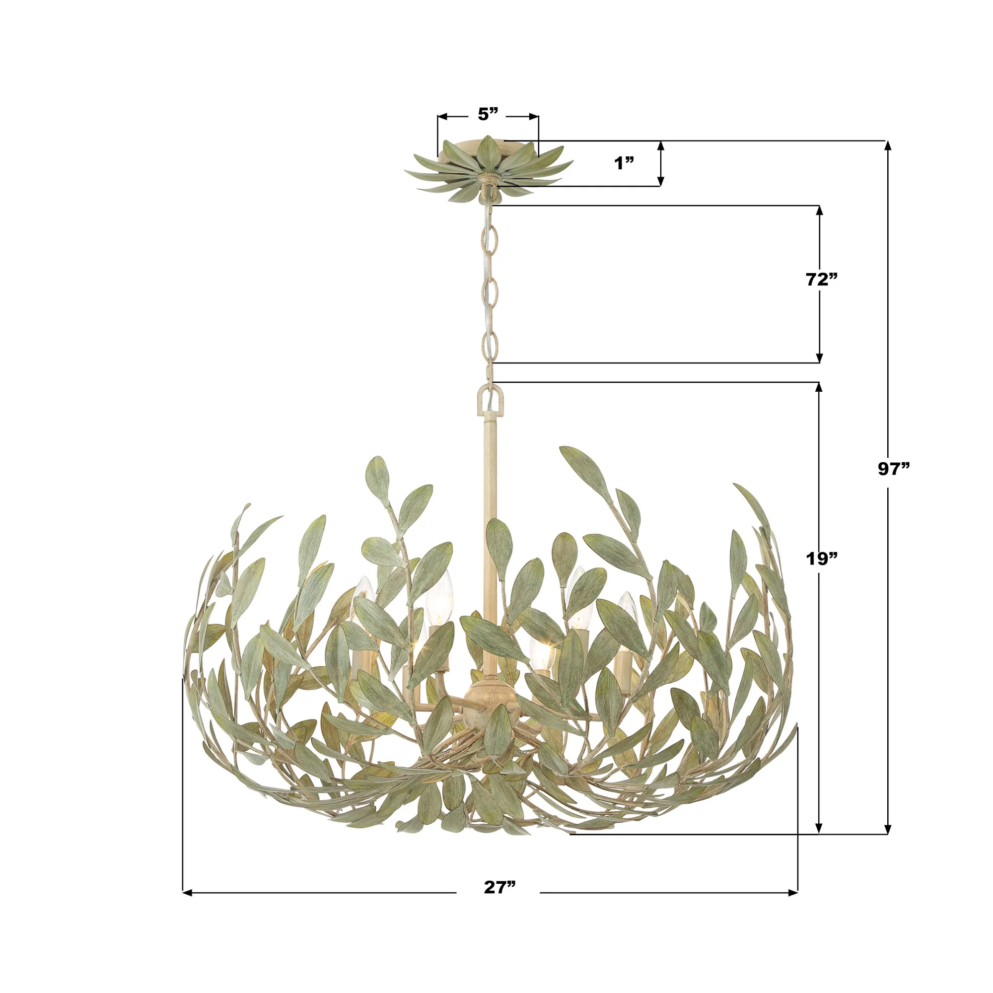 Crystorama Broche 6 Light Antique Gold Chandelier - 27"W x 19"H x 27"D - image 7